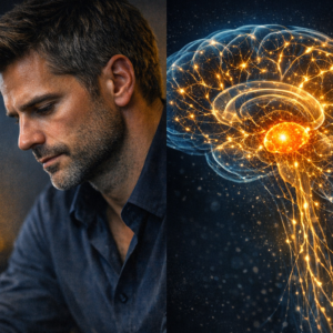 la force qui se reconquiert, l’homme introspectif dans la lumière