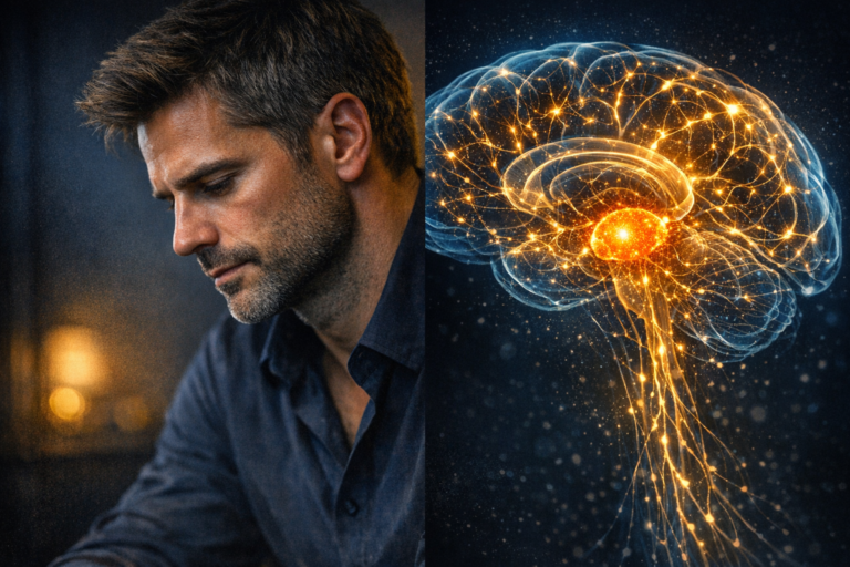 la force qui se reconquiert, l’homme introspectif dans la lumière